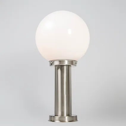 QAZQA Lampe d'extérieur acier inox 50 cm - Sfera avec broche de masse et gaine de câble 8