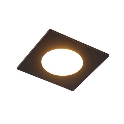 QAZQA Spot encastrable moderne noir avec LED dimmable en 3 étapes IP65 - Simply
