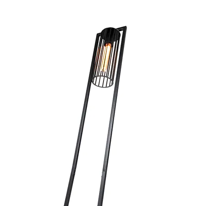 QAZQA Moderne vloerlamp zwart - Balenco Wazo 9
