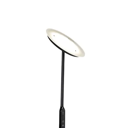 QAZQA Lampadaire moderne noir avec LED et variateur - Bumu 6