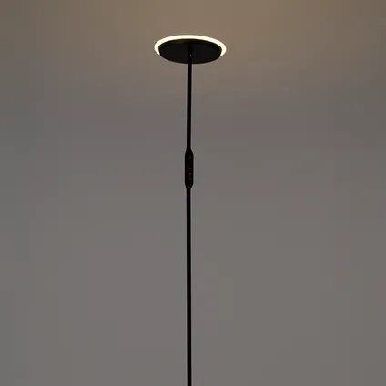 QAZQA Lampadaire moderne noir avec LED et variateur - Bumu 10
