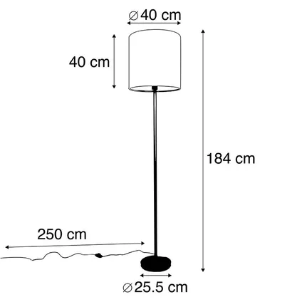 QAZQA Moderne vloerlamp zwart kap zwart 40 cm - Simplo 4