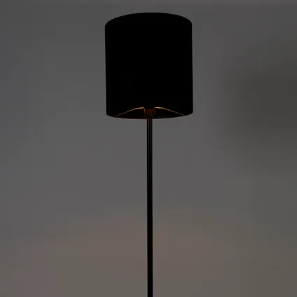 QAZQA Moderne vloerlamp zwart kap zwart 40 cm - Simplo 10