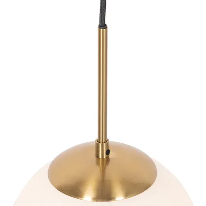 QAZQA Lampe à suspension Art Déco dorée avec verre opale - Flore 5