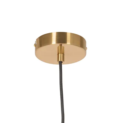 QAZQA Lampe à suspension Art Déco dorée avec verre opale - Flore 6