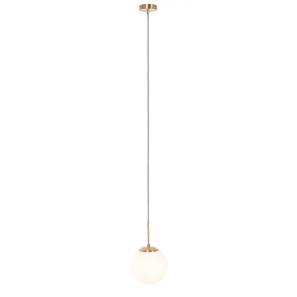 QAZQA Lampe à suspension Art Déco dorée avec verre opale - Flore 7