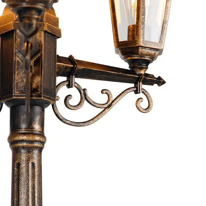 QAZQA Lanterne d'extérieur antique dorée à 3 lumières IP44 - New Haven 2