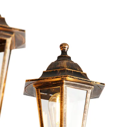 QAZQA Lanterne d'extérieur antique dorée à 3 lumières IP44 - New Haven 3