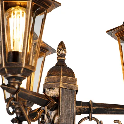 QAZQA Lanterne d'extérieur antique dorée à 3 lumières IP44 - New Haven 5
