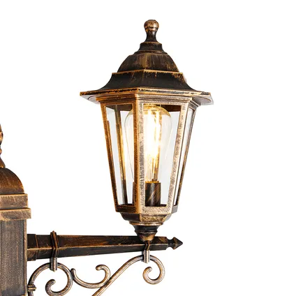 QAZQA Lanterne d'extérieur antique dorée à 3 lumières IP44 - New Haven 6