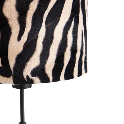 QAZQA Tafellamp zwart kap zebra dessin 25 cm verstelbaar - Parte 3