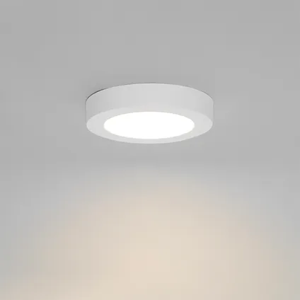 QAZQA Spot encastrable ou en saillie blanc 14 cm avec LED 3 niveaux dim to warm - Trans 9