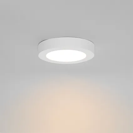 QAZQA Spot encastrable ou en saillie blanc 14 cm avec LED 3 niveaux dim to warm - Trans 10