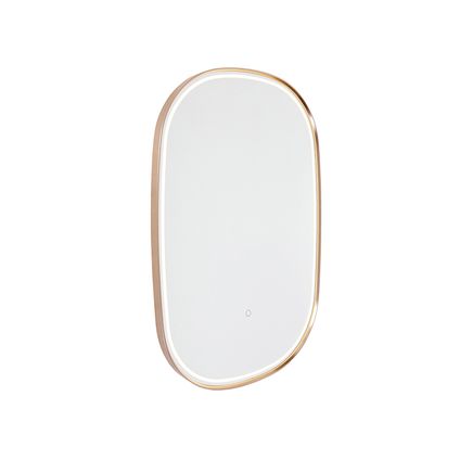 QAZQA Professional Miroir de salle de bain en cuivre avec LED avec variateur tactile ovale - Miral