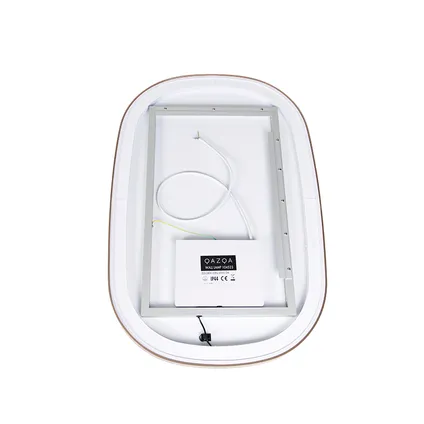 QAZQA Professional Badkamerspiegel koper incl. LED met touch dimmer ovaal - Miral 9