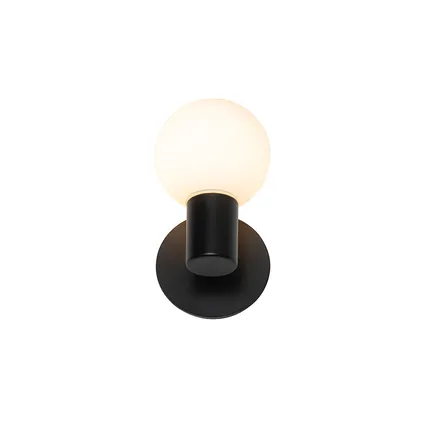 QAZQA Moderne wandlamp zwart IP44 - Cederic Up 8