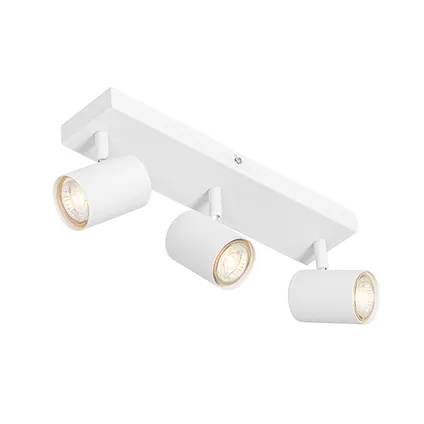 QAZQA Moderne plafondlamp wit 3-lichts verstelbaar rechthoekig - Jeana 8