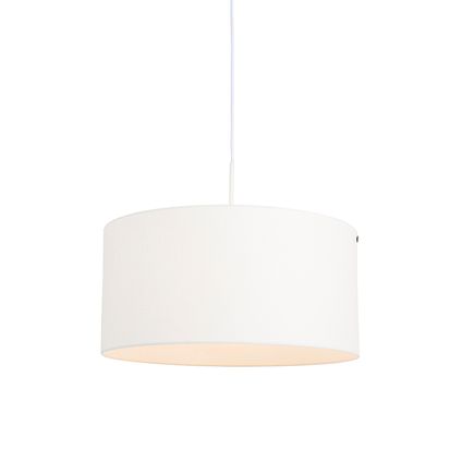 QAZQA Lampe suspendue moderne blanc avec abat-jour blanc 50 cm - Combi 1