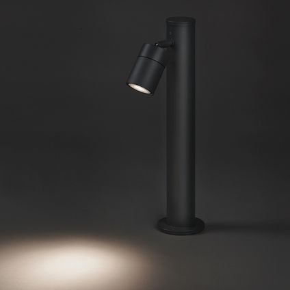 QAZQA Lampe d'extérieur gris en acier inoxydable 45 cm réglable IP44 - Solo