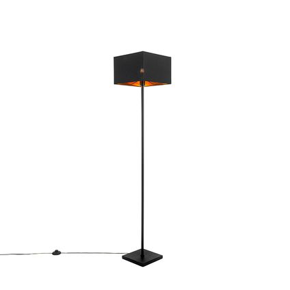 QAZQA Moderne vloerlamp zwart met goud - VT 1