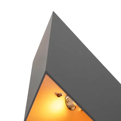 QAZQA Wandlamp Fold grijs met koper 3