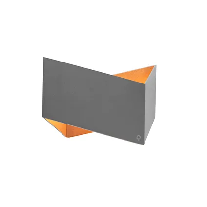 QAZQA Wandlamp Fold grijs met koper 8