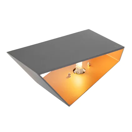 QAZQA Wandlamp Fold grijs met koper 9