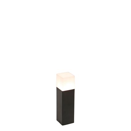 QAZQA Lampe d'extérieur sur pied noire avec abat-jour blanc opale 30 cm - Danemark