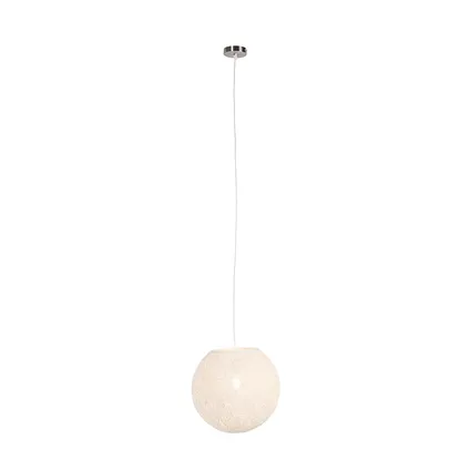 QAZQA Lampe suspendue Country blanc 35 cm - Corda 3