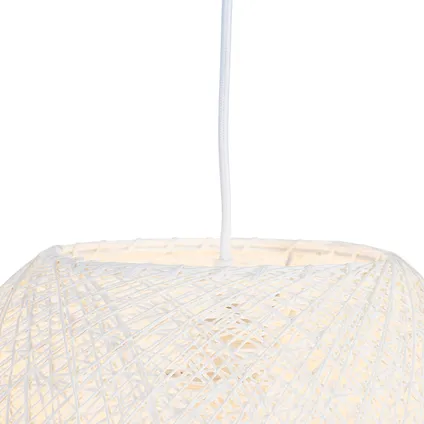 QAZQA Lampe suspendue Country blanc 35 cm - Corda 5