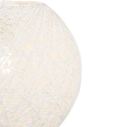 QAZQA Lampe suspendue Country blanc 35 cm - Corda 6