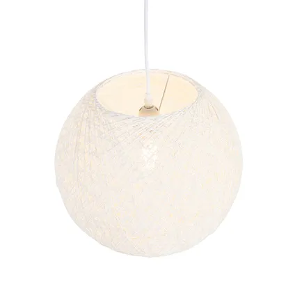QAZQA Lampe suspendue Country blanc 35 cm - Corda 9