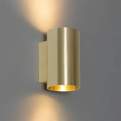 QAZQA Moderne wandlamp goud rond 2-lichts - Sandy 2