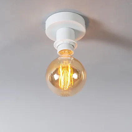 QAZQA Plafondlamp wit - Combi 2