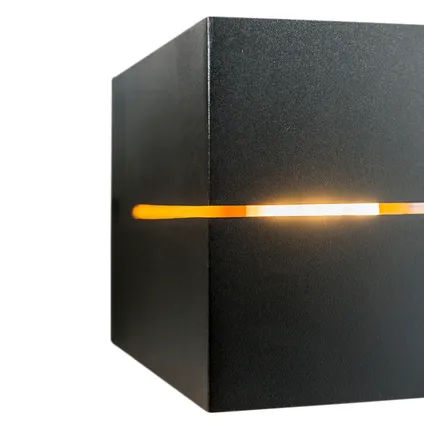 QAZQA Moderne set van 4 wandlampen zwart met goud 2-lichts - Transfer Groove 6