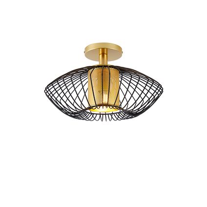 QAZQA Design plafondlamp goud met zwart - Dobrado
