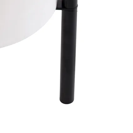 QAZQA Moderne tafellamp zwart met linnen witte kap - Rich 6