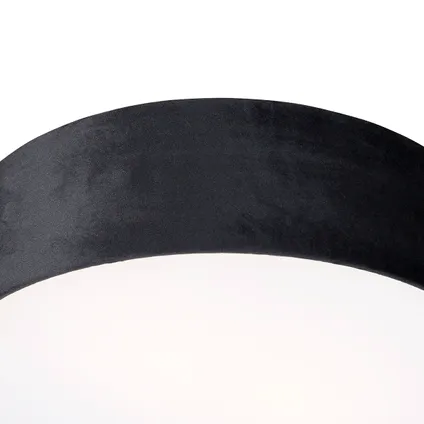 QAZQA Moderne plafondlamp zwart 40 cm met gouden binnenkant - Drum 3