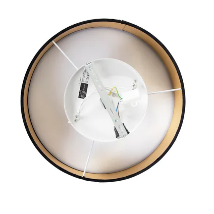 QAZQA Moderne plafondlamp zwart 40 cm met gouden binnenkant - Drum 9
