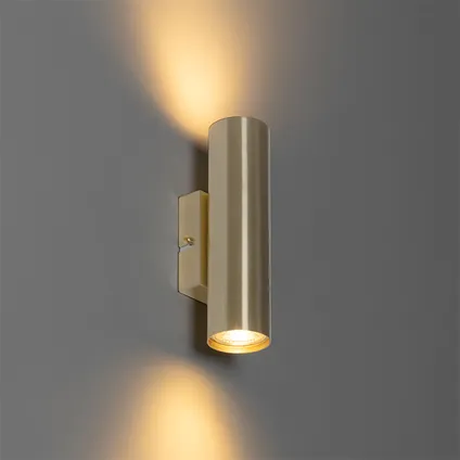 QAZQA Moderne wandlamp messing 2-lichts - Jeana 2