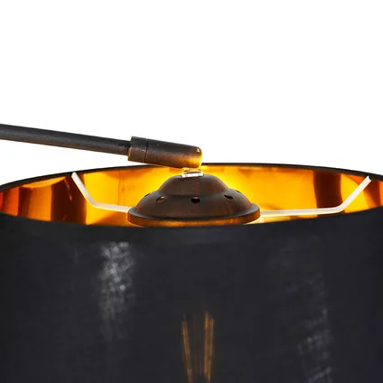 QAZQA Lampe à arc moderne noire avec or - Arc Basic 9