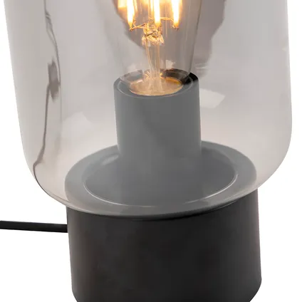 QAZQA Design tafellamp zwart met smoke glas - Bliss Cute 5