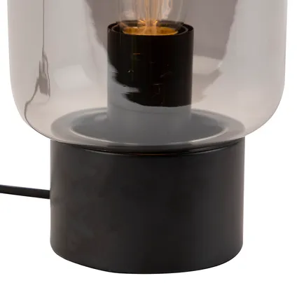 QAZQA Lampe de table design noire avec verre fumé - Bliss Cute 6