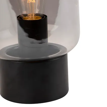QAZQA Lampe de table design noire avec verre fumé - Bliss Cute 7