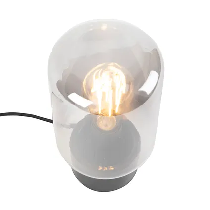 QAZQA Design tafellamp zwart met smoke glas - Bliss Cute 9