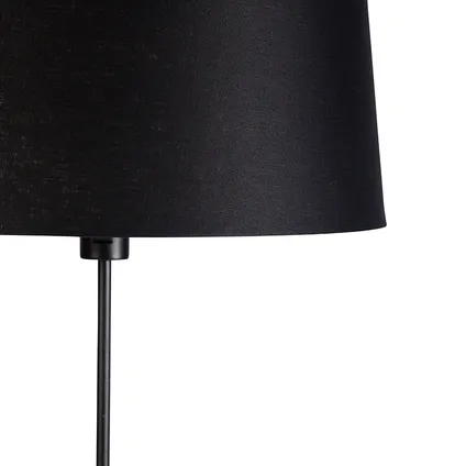 QAZQA Vloerlamp zwart met zwarte linnen kap 45cm verstelbaar - Parte 3
