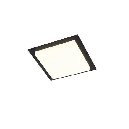 QAZQA Moderne plafondlamp zwart vierkant incl. LED IP44 - Lys 2