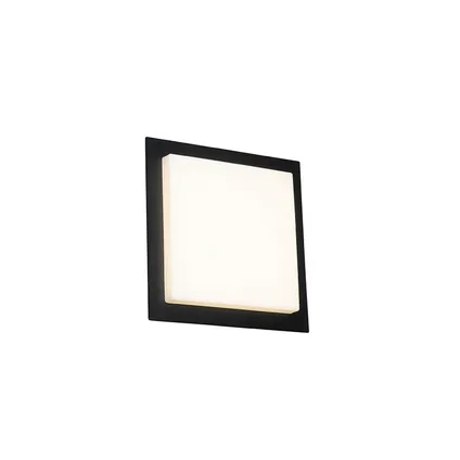 QAZQA Moderne plafondlamp zwart vierkant incl. LED IP44 - Lys 3