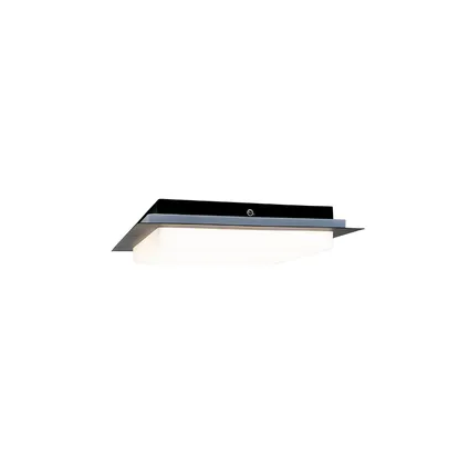 QAZQA Moderne plafondlamp zwart vierkant incl. LED IP44 - Lys 7