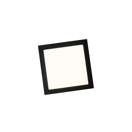 QAZQA Moderne plafondlamp zwart vierkant incl. LED IP44 - Lys 8
